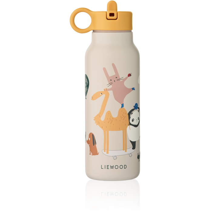 Liewood - Falk Water Bottle - Around the World - Sandy - 350 ml - Mabel & Fox