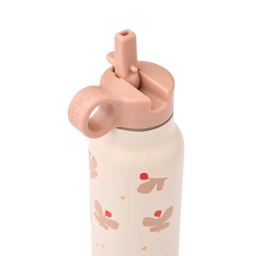 Liewood - Falk Water Bottle - Butterfly / Apple Blossom - Mabel & Fox