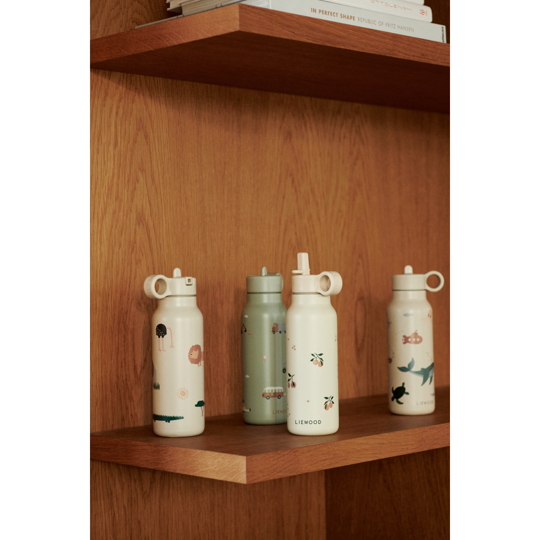 Liewood - Falk Water Bottle - Peach / Sea Shell Mix - Mabel & Fox