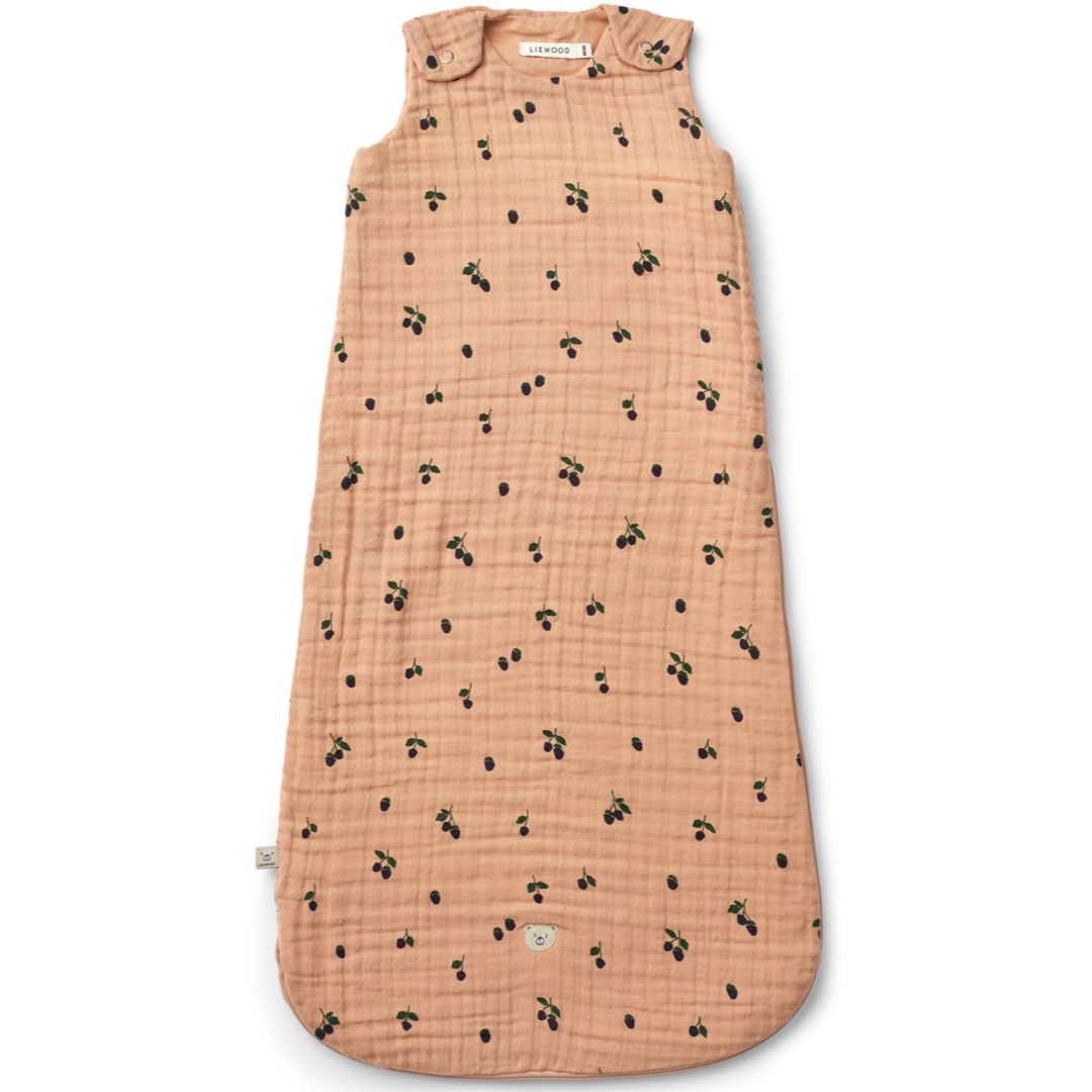 Liewood - Flora Printed Sleeping Bag - Mini Berry / Pale Tuscany - Mabel & Fox