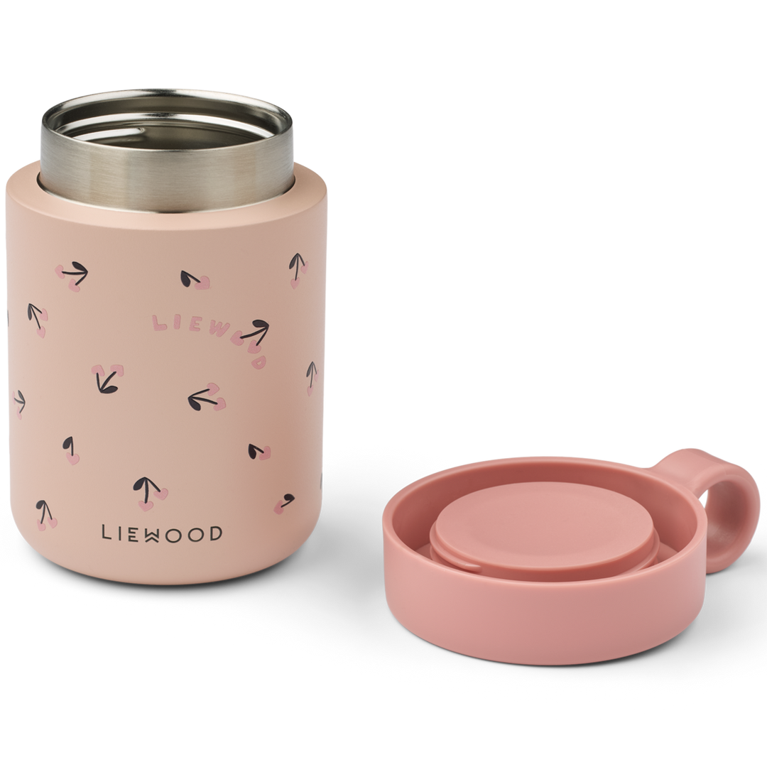 Liewood - Kiani Printed Food Jar - Mini Cherry heart / Rosey - Mabel & Fox