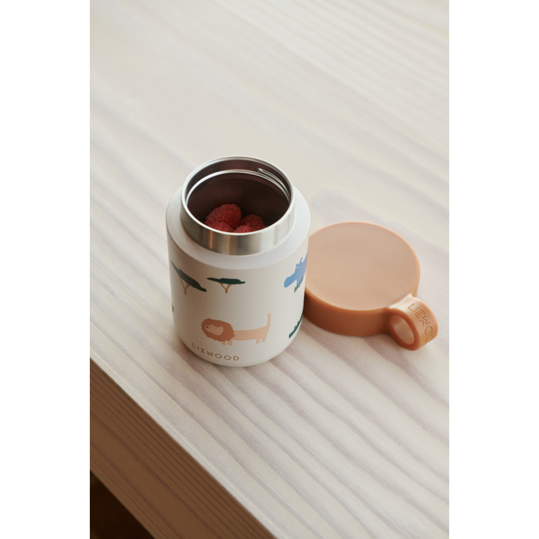 Liewood - Kiani Printed Food Jar - Safari Sandy Mix - Mabel & Fox