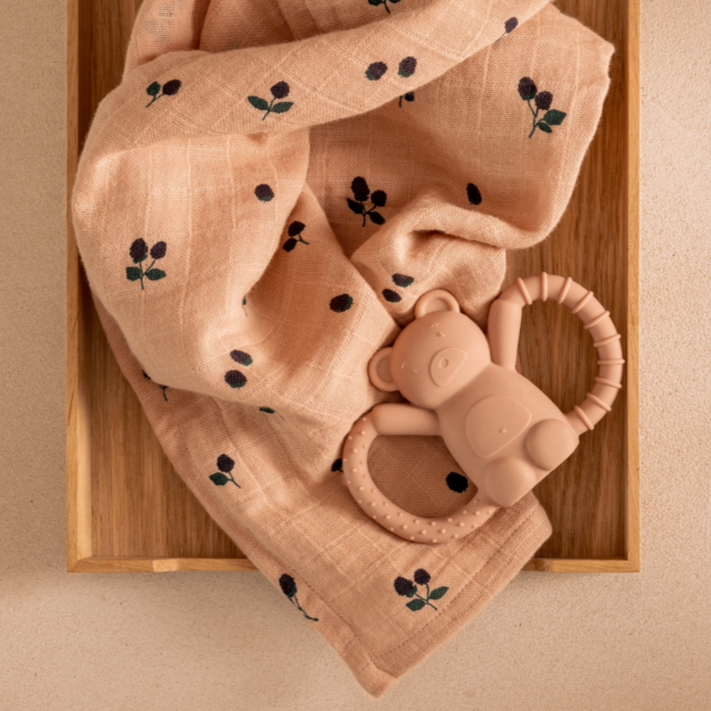 Liewood - Lewis Muslin Cloths - Mini Berry / Pale Tuscany (2 Pack) - Mabel & Fox