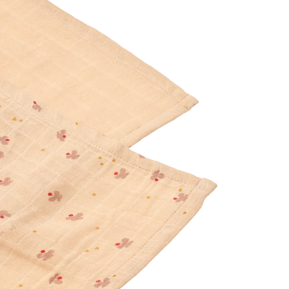 Liewood - Lewis Muslin Cloths - Mini Butterfly / Apple Blossom Mix (2 Pack) - Mabel & Fox