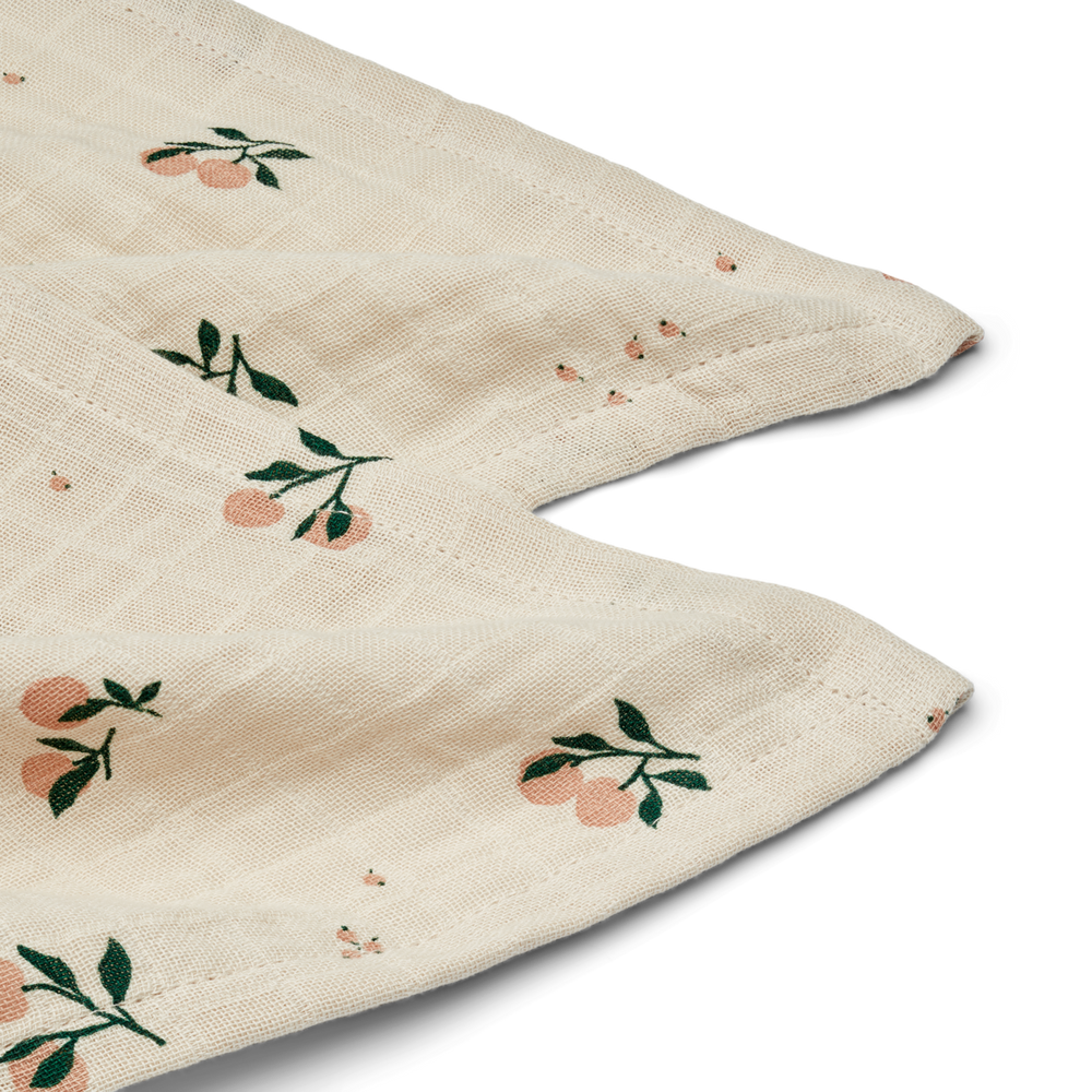 Liewood - Lewis Muslin Cloths - Peach / Sea Shell Mix (2 Pack) - Mabel & Fox