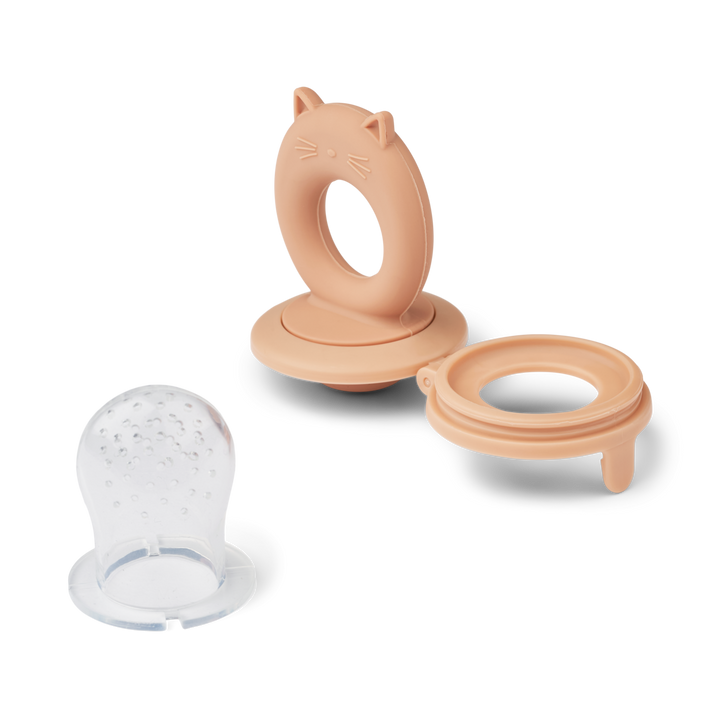 Liewood - Miranda Food Feeder - Cat Tuscany Rose / Apple Blossom (2 Pack) - Mabel & Fox