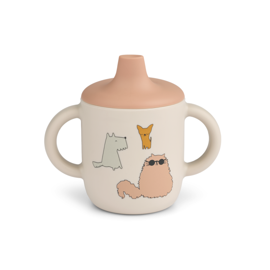 Liewood - Neil Sippy Cup - Cats & Dogs / Sandy - Mabel & Fox