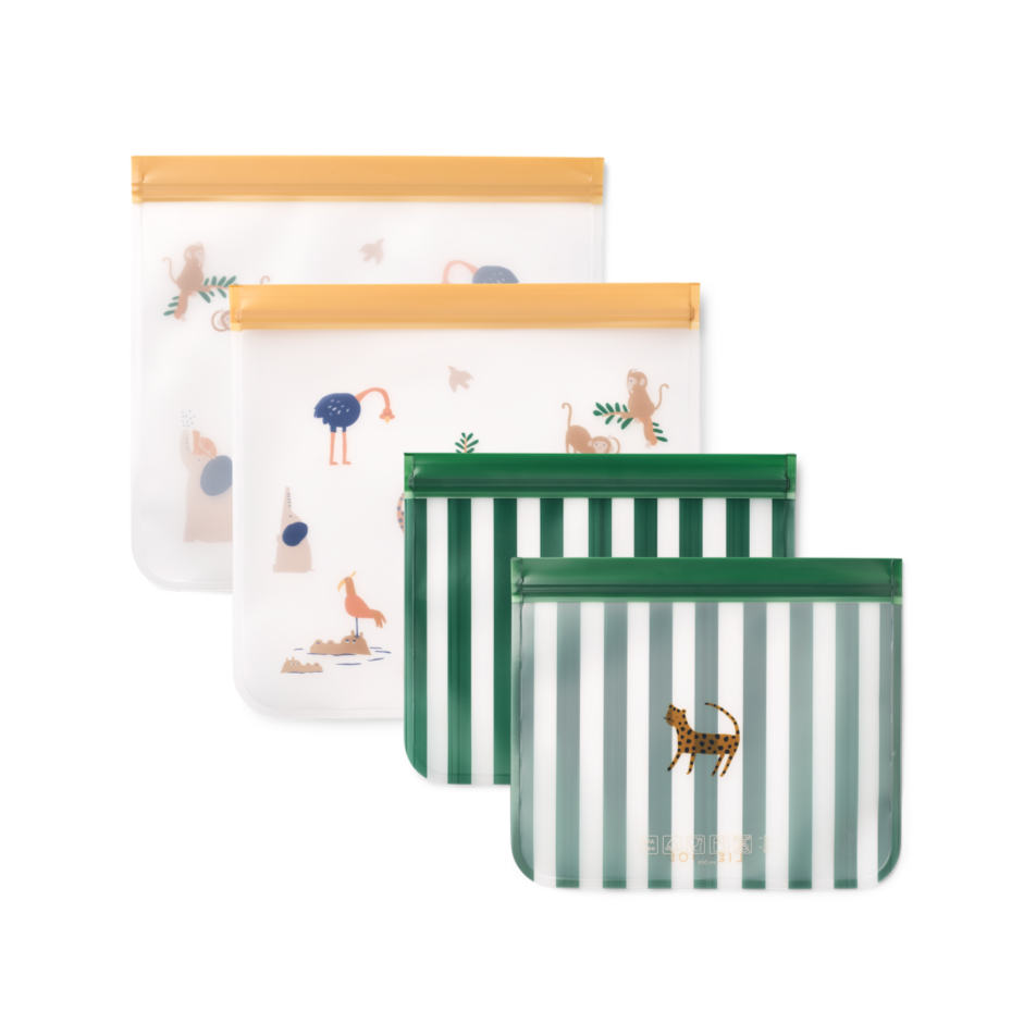 Liewood - Rebus Reusable Food Bags (4 Pack) - All Together / Sandy - Mabel & Fox
