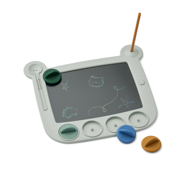 Liewood - Venzora Magic Drawing Board with Stamps - Dove Blue - Mabel & Fox