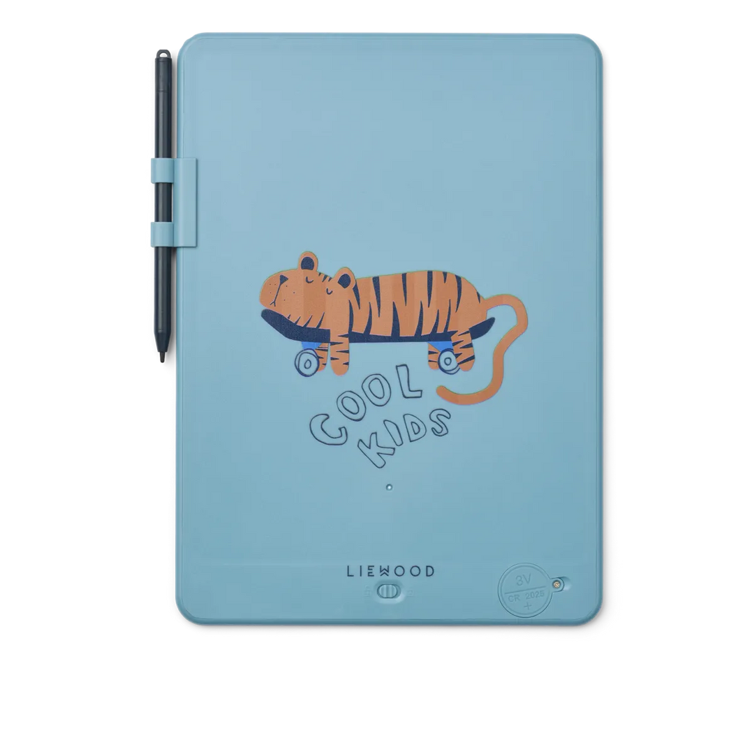 Liewood - Zora Magic LCD Drawing Board - Tiger / Beach Blue - Mabel & Fox