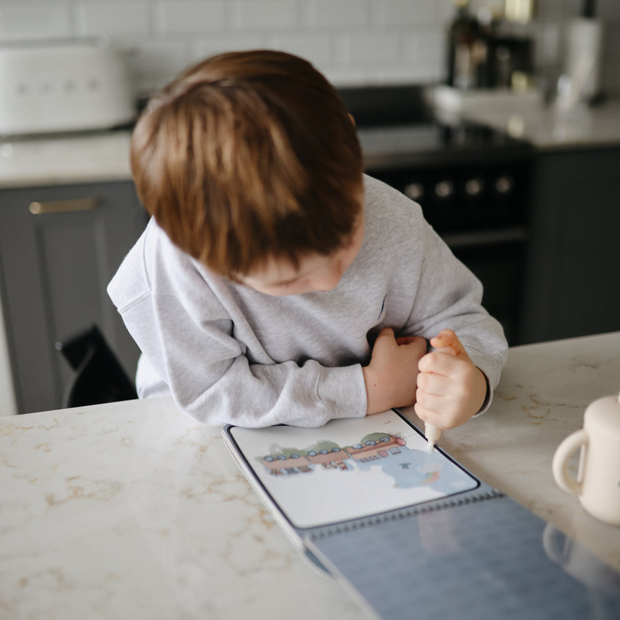 Mushie - Reusable Water Colour Pad - Vehicles