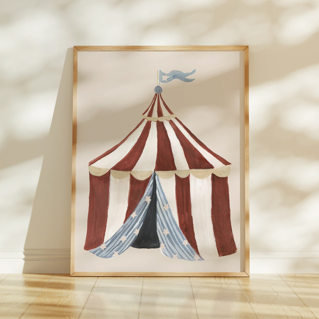 Lion & The Pear - Hand-Illustrated Print - Big Top Tent - Mabel & Fox