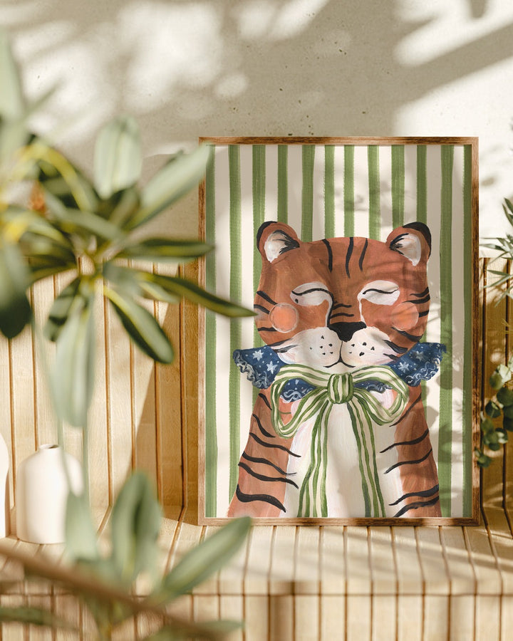 Lion & The Pear - Hand-Illustrated Print - Big Top Tiger - Mabel & Fox