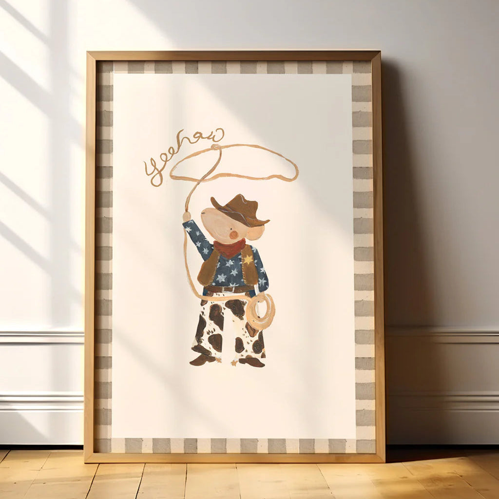 Lion & The Pear - Hand-Illustrated Print - Cowboy Mouse - Mabel & Fox