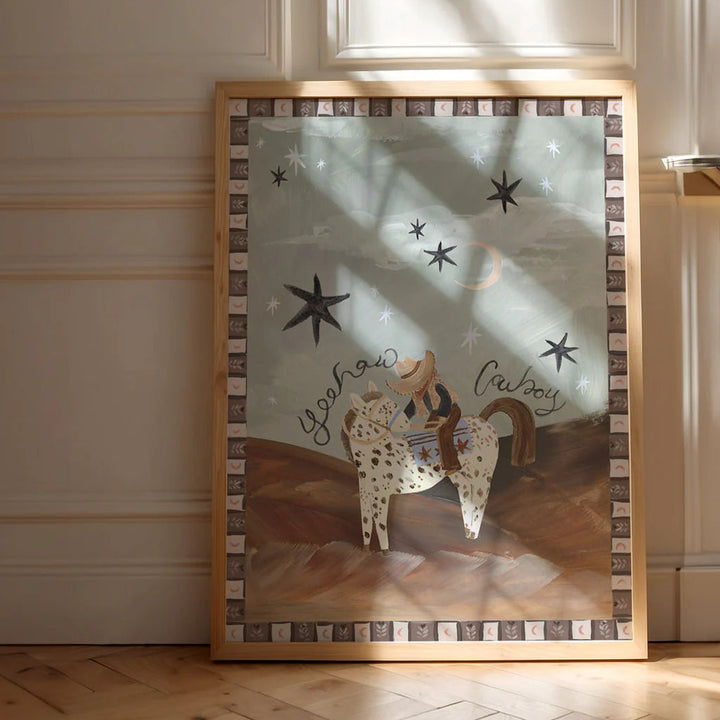 Lion & The Pear - Hand-Illustrated Print - Desert Cowboy - Mabel & Fox