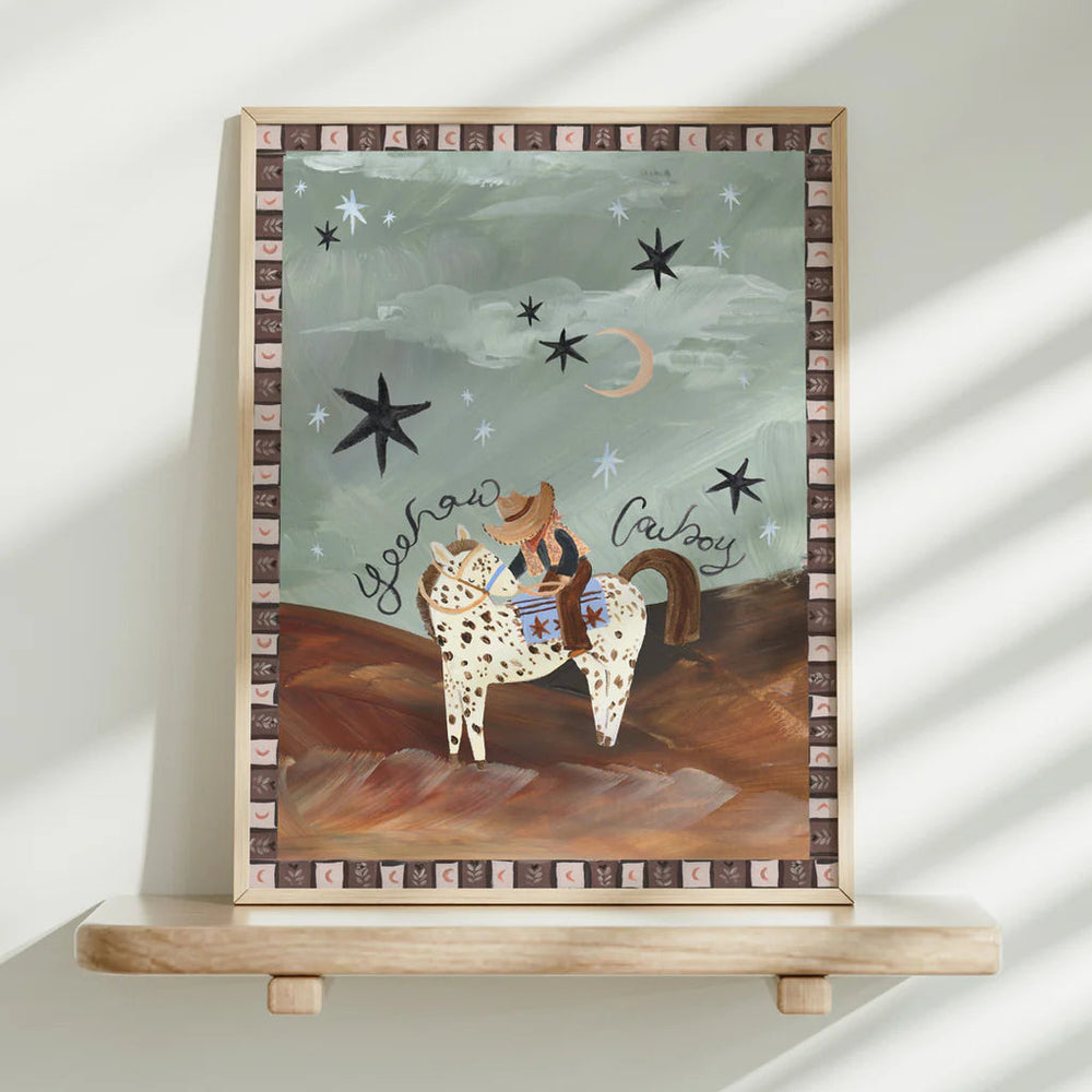Lion & The Pear - Hand-Illustrated Print - Desert Cowboy - Mabel & Fox