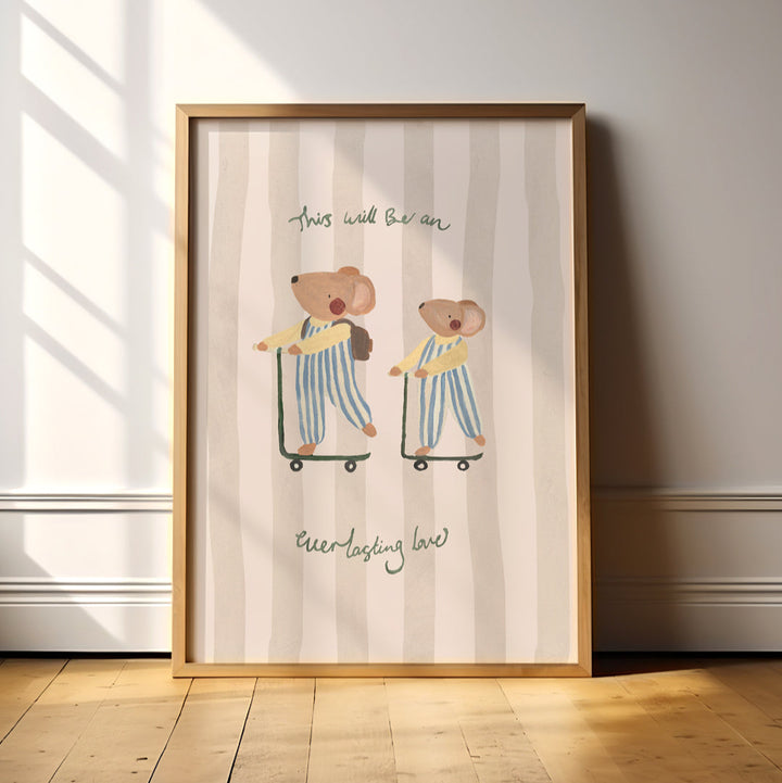 Lion & The Pear - Hand-Illustrated Print - Everlasting Love Brothers Mice - Mabel & Fox