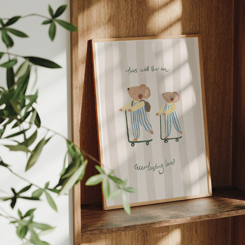 Lion & The Pear - Hand-Illustrated Print - Everlasting Love Brothers Mice - Mabel & Fox