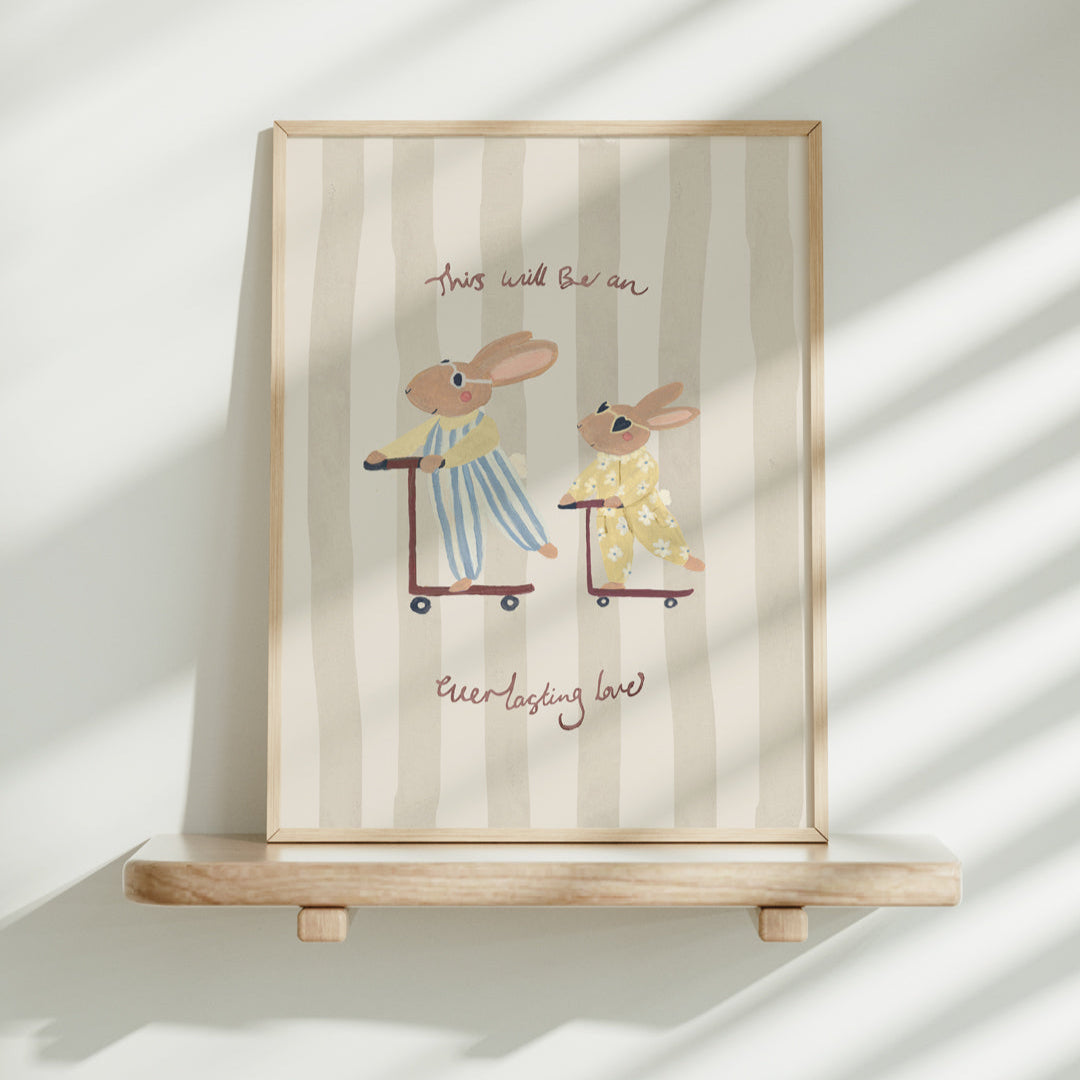 Lion & The Pear - Hand-Illustrated Print - Everlasting Love Bunny Big Brother - Mabel & Fox