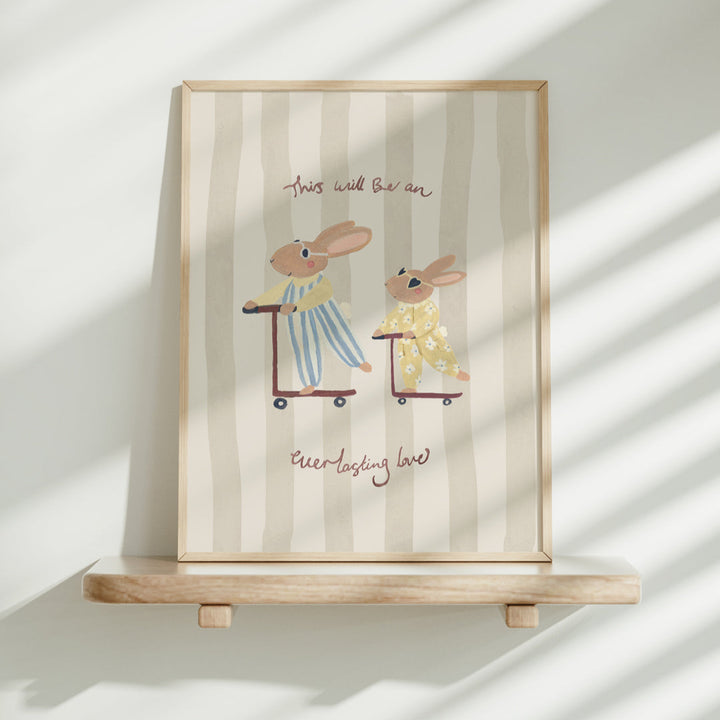 Lion & The Pear - Hand-Illustrated Print - Everlasting Love Bunny Big Brother - Mabel & Fox