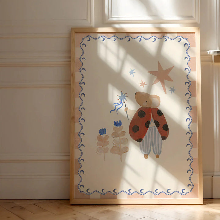 Lion & The Pear - Hand-Illustrated Print - Ladybird Mouse - Mabel & Fox