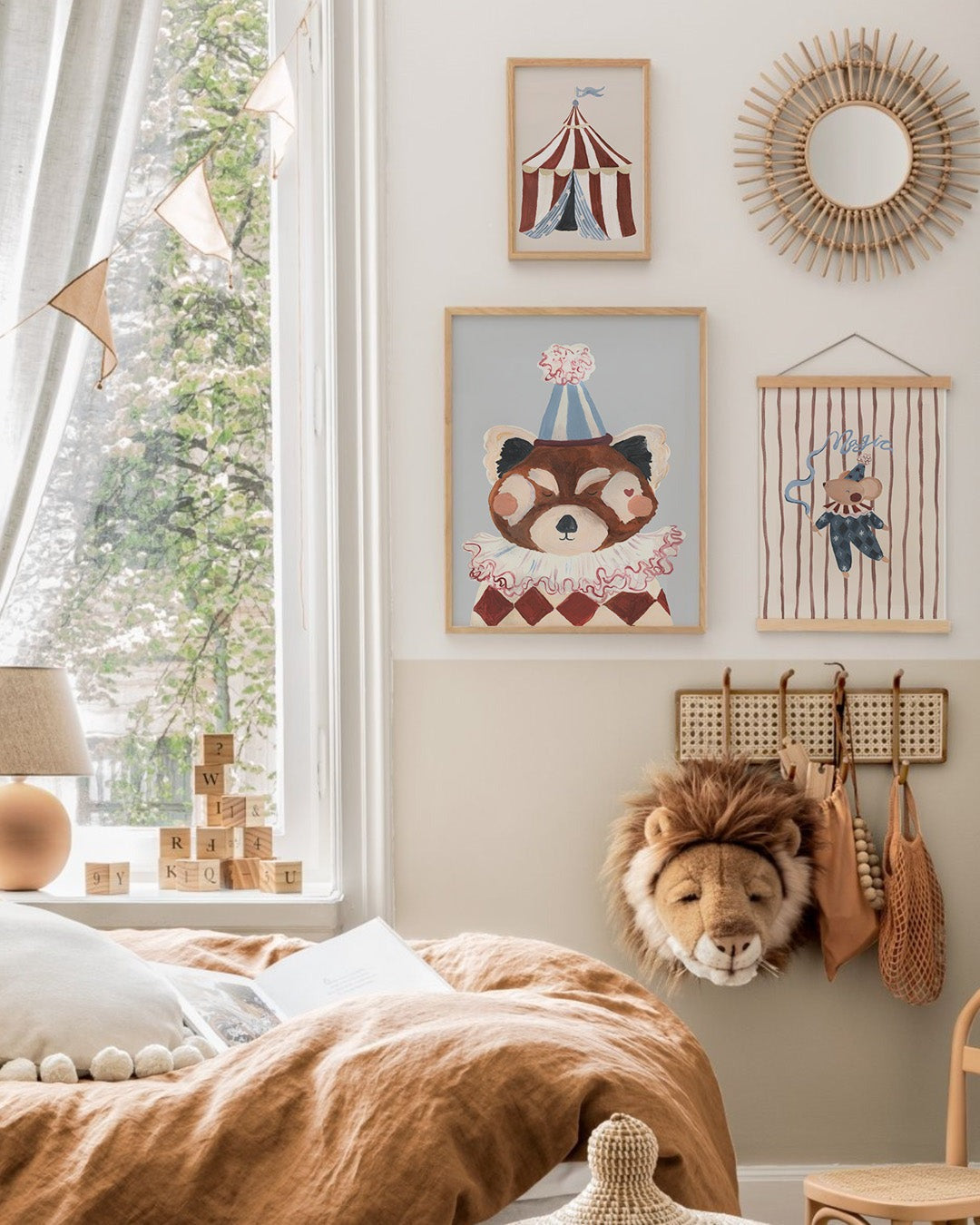 Lion & The Pear - Hand-Illustrated Print - Red Panda Pierrot - Mabel & Fox