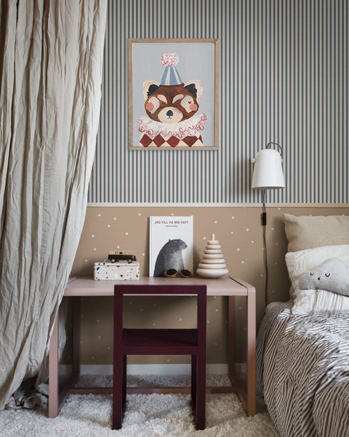 Lion & The Pear - Hand-Illustrated Print - Red Panda Pierrot - Mabel & Fox