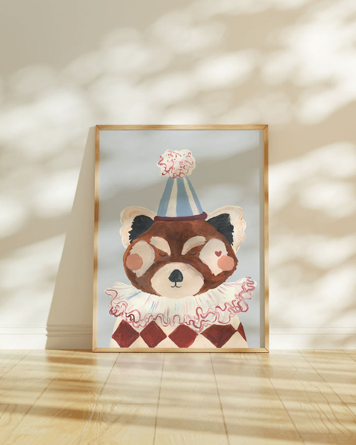 Lion & The Pear - Hand-Illustrated Print - Red Panda Pierrot - Mabel & Fox