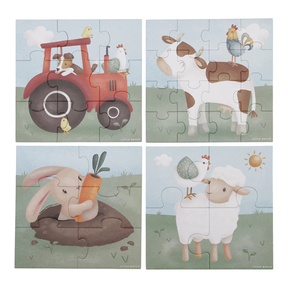 Little Dutch - 4 in 1 Puzzles - Little Farm - Mabel & Fox
