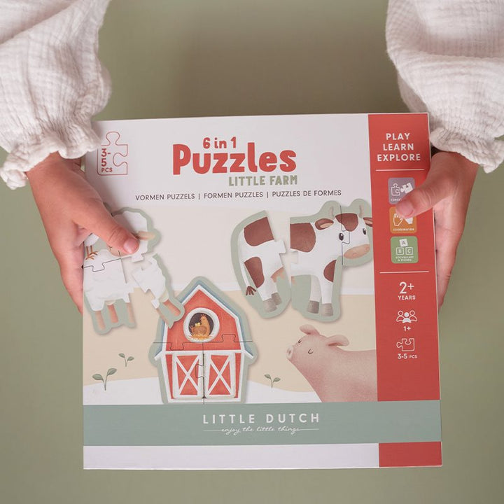 Little Dutch - 6 in 1 Puzzles - Little Farm - Mabel & Fox