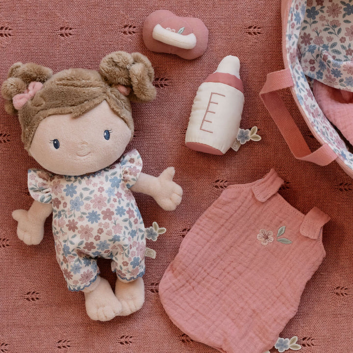 Little Dutch - Baby Doll in Basket Rosa - Mabel & Fox