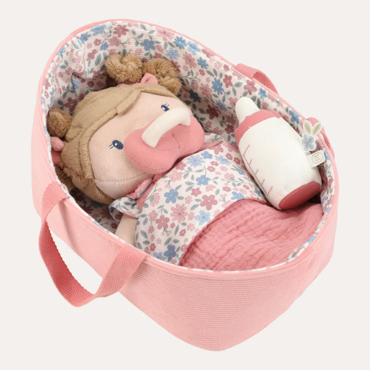 Little Dutch - Baby Doll in Basket Rosa - Mabel & Fox