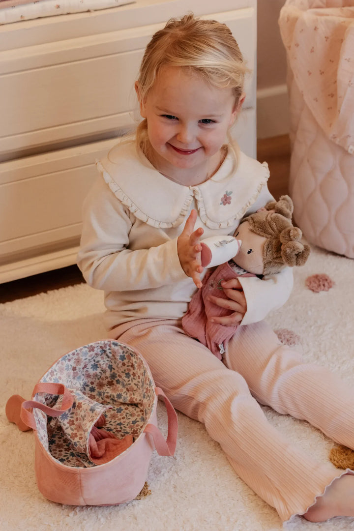 Little Dutch - Baby Doll in Basket Rosa - Mabel & Fox