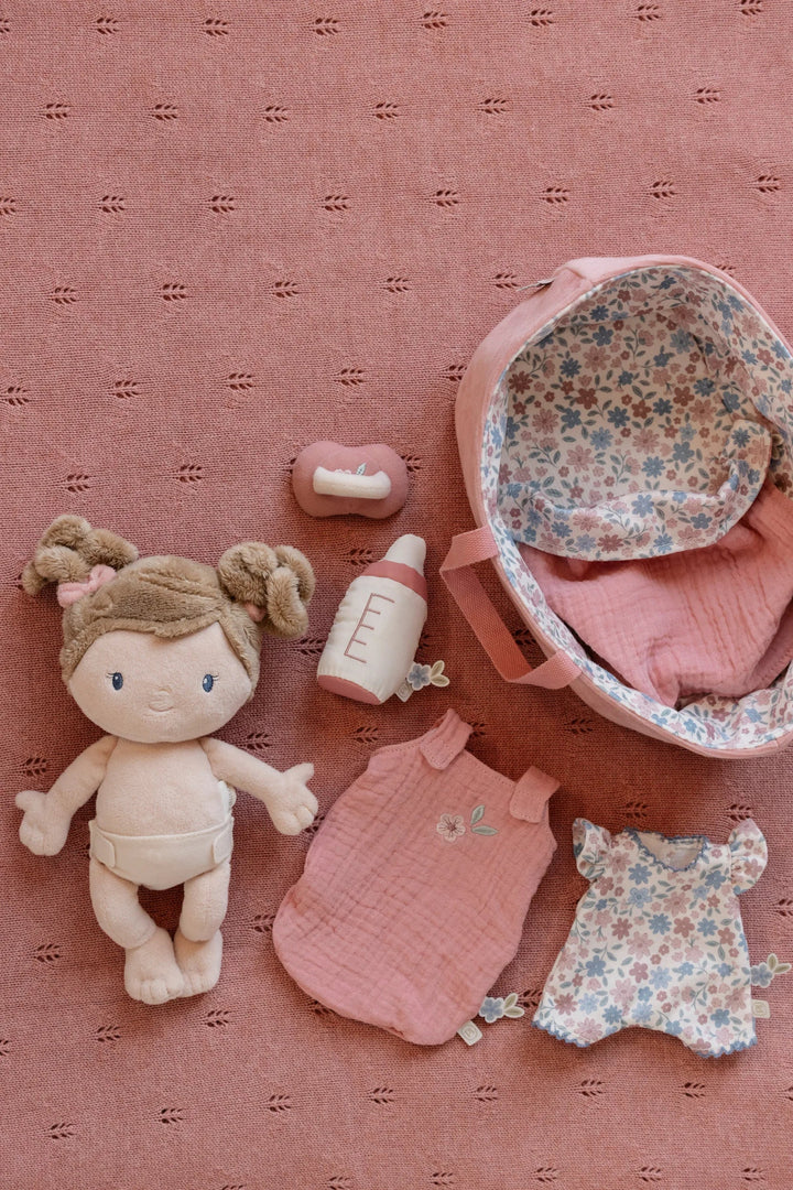 Little Dutch - Baby Doll in Basket Rosa - Mabel & Fox