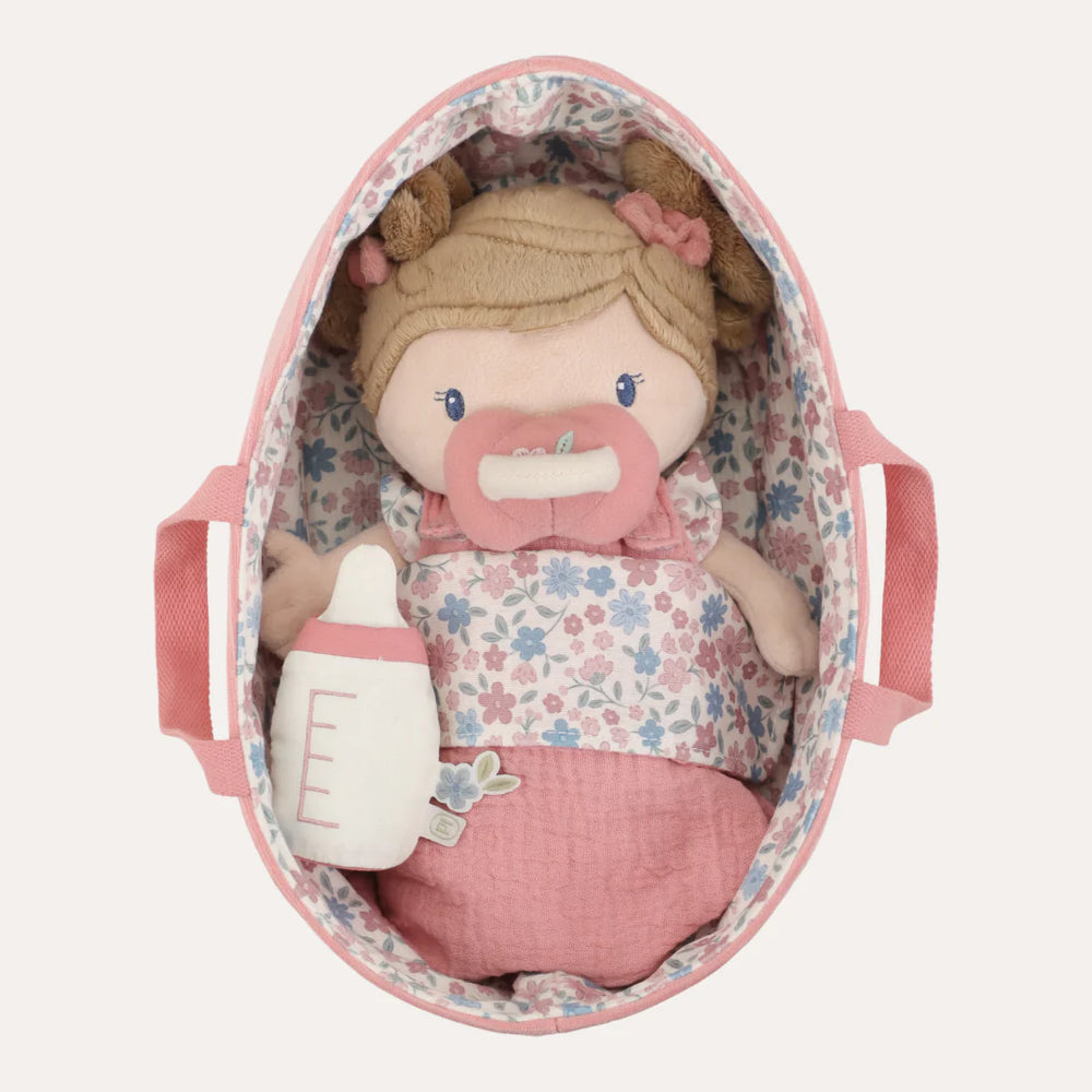 Little Dutch - Baby Doll in Basket Rosa - Mabel & Fox