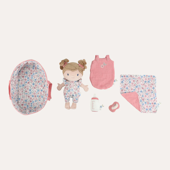 Little Dutch - Baby Doll in Basket Rosa - Mabel & Fox