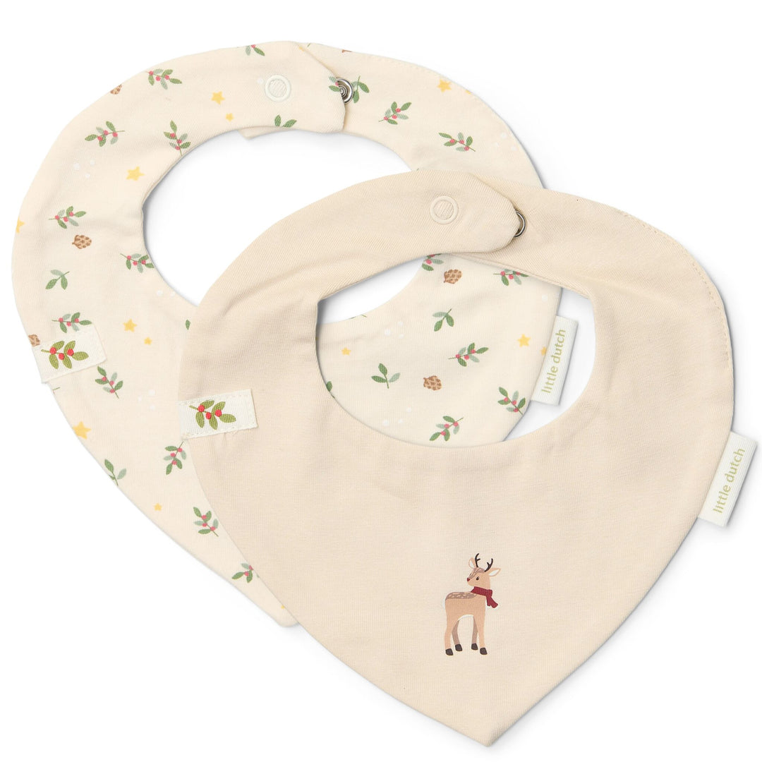 Little Dutch - Bandana Bib (2 Pack) - Little Christmas - Mabel & Fox