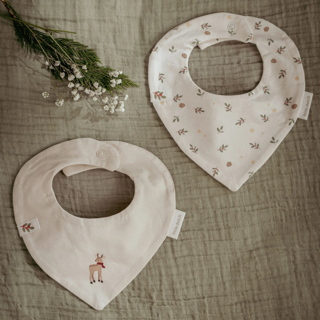 Little Dutch - Bandana Bib (2 Pack) - Little Christmas - Mabel & Fox