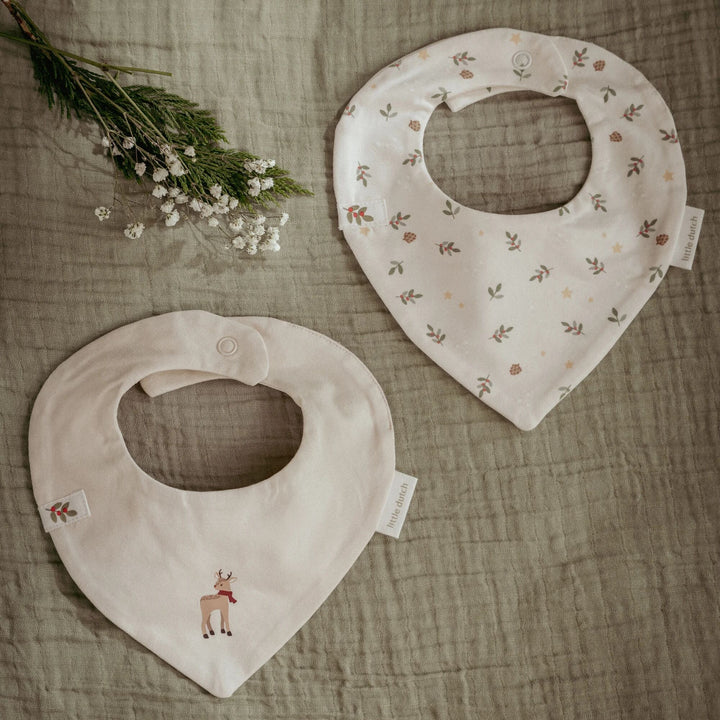 Little Dutch - Bandana Bib (2 Pack) - Little Christmas - Mabel & Fox