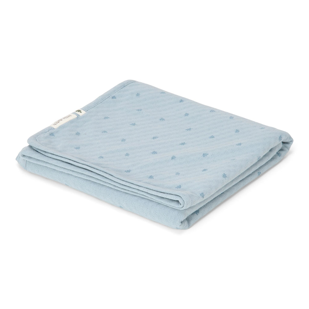Little Dutch - Bassinet Blanket - Pure Denim Blue - Mabel & Fox