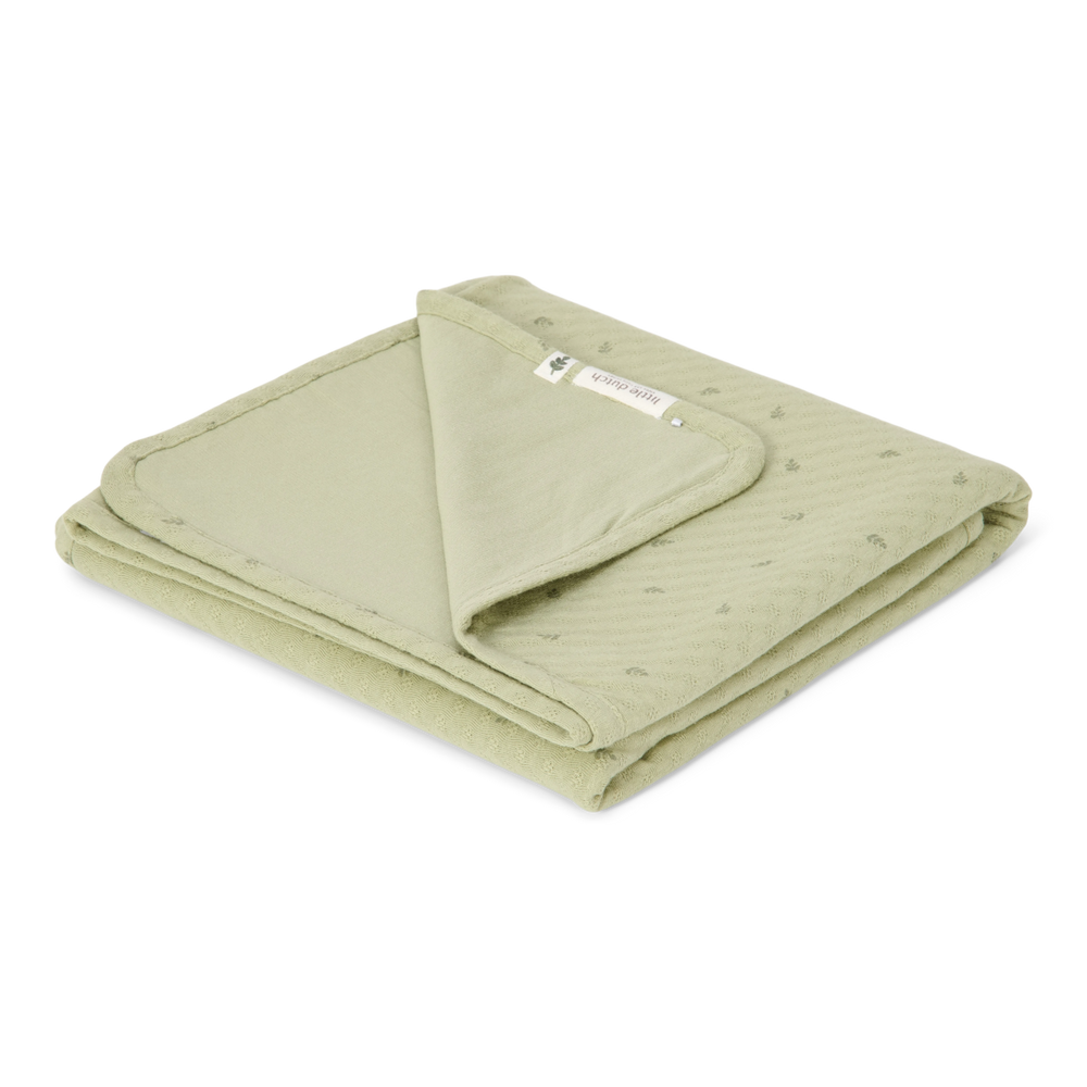 Little Dutch - Bassinet Blanket - Pure Sage Leaves - Mabel & Fox