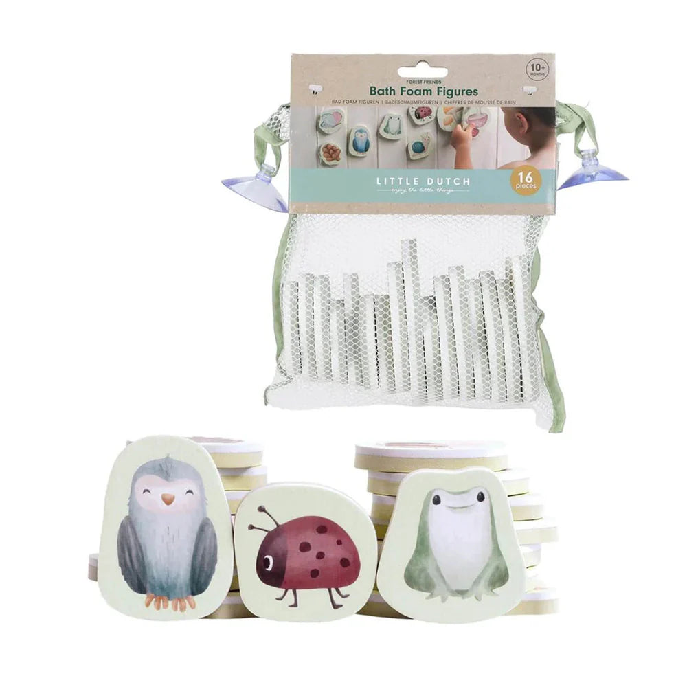 Little Dutch - Bath Foam Figures - Forest Friends - Mabel & Fox