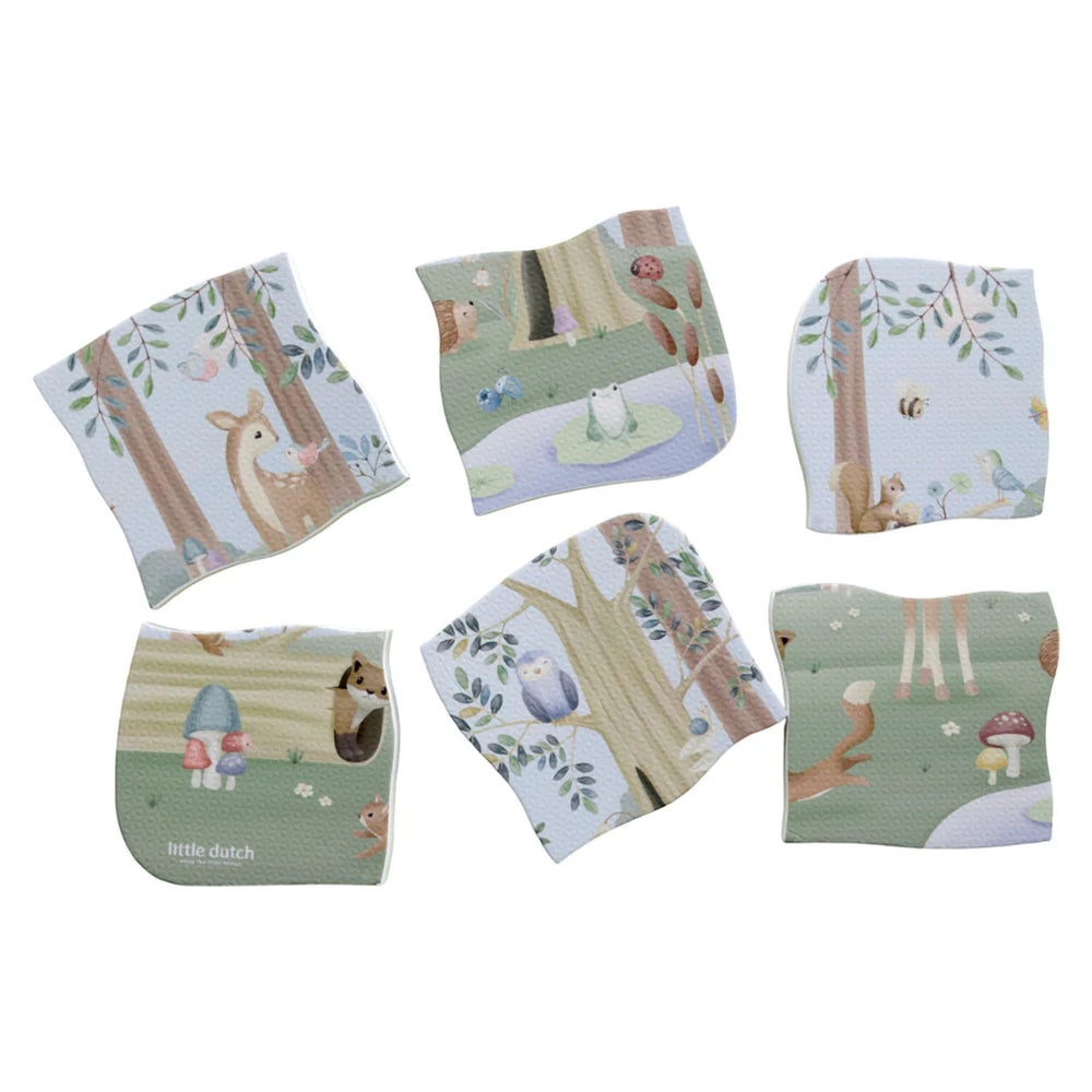 Little Dutch - Bath Foam Puzzle - Forest Friends - Mabel & Fox