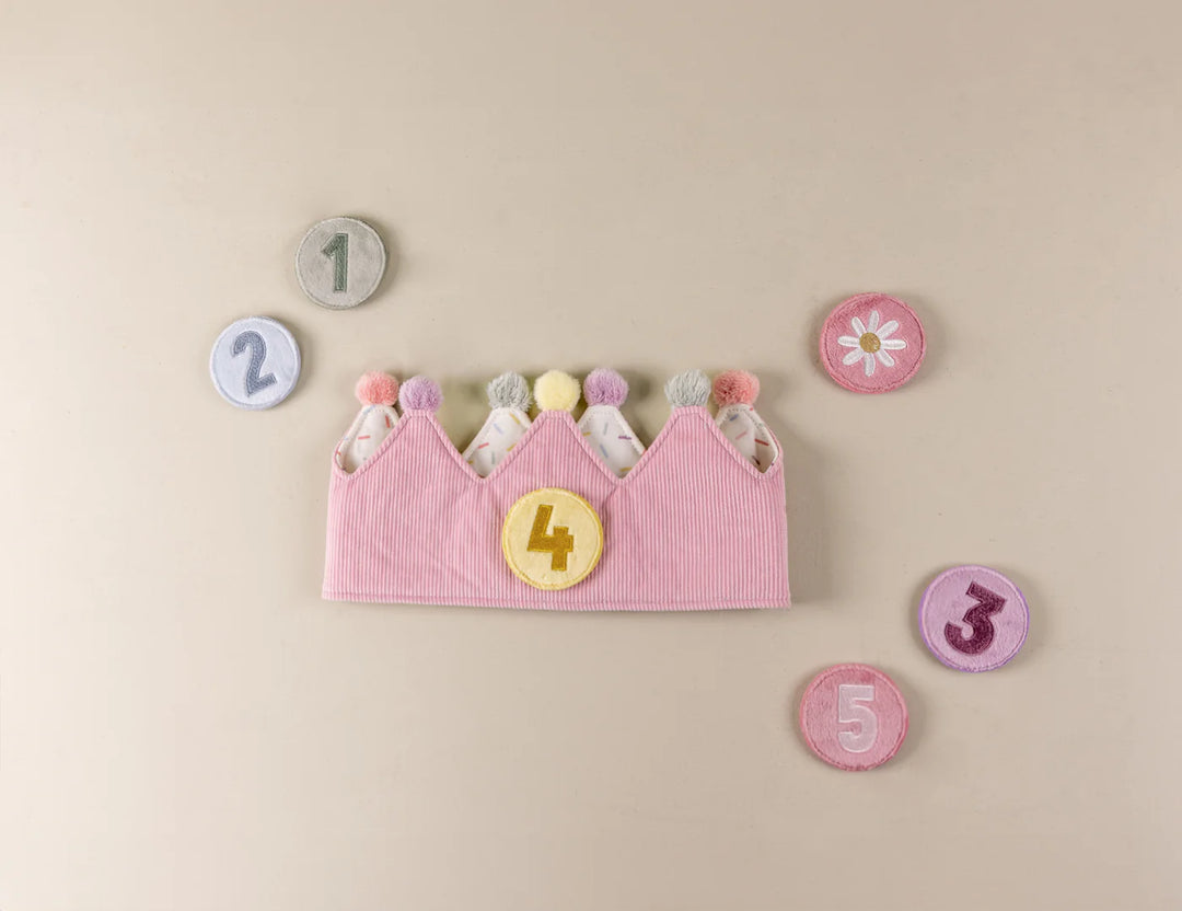 Little Dutch - Birthday Crown with Numbers - Pink - Mabel & Fox