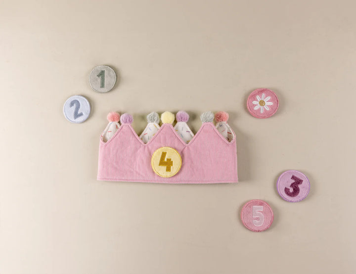 Little Dutch - Birthday Crown with Numbers - Pink - Mabel & Fox
