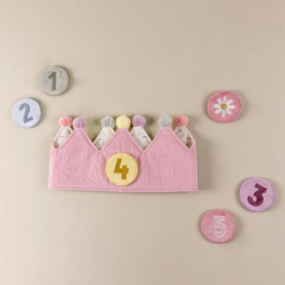 Little Dutch - Birthday Crown with Numbers - Pink - Mabel & Fox