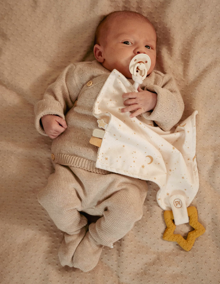 Little Dutch - Cuddle Cloth with Teething Ring - Newborn Naturals - Mabel & Fox