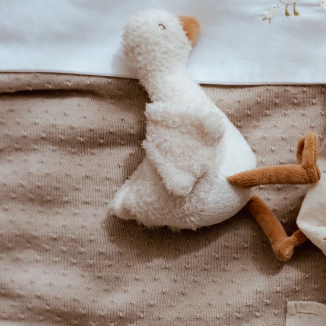 Little Dutch - Knitted Bassinet Blanket - Pure Soft Beige - Mabel & Fox