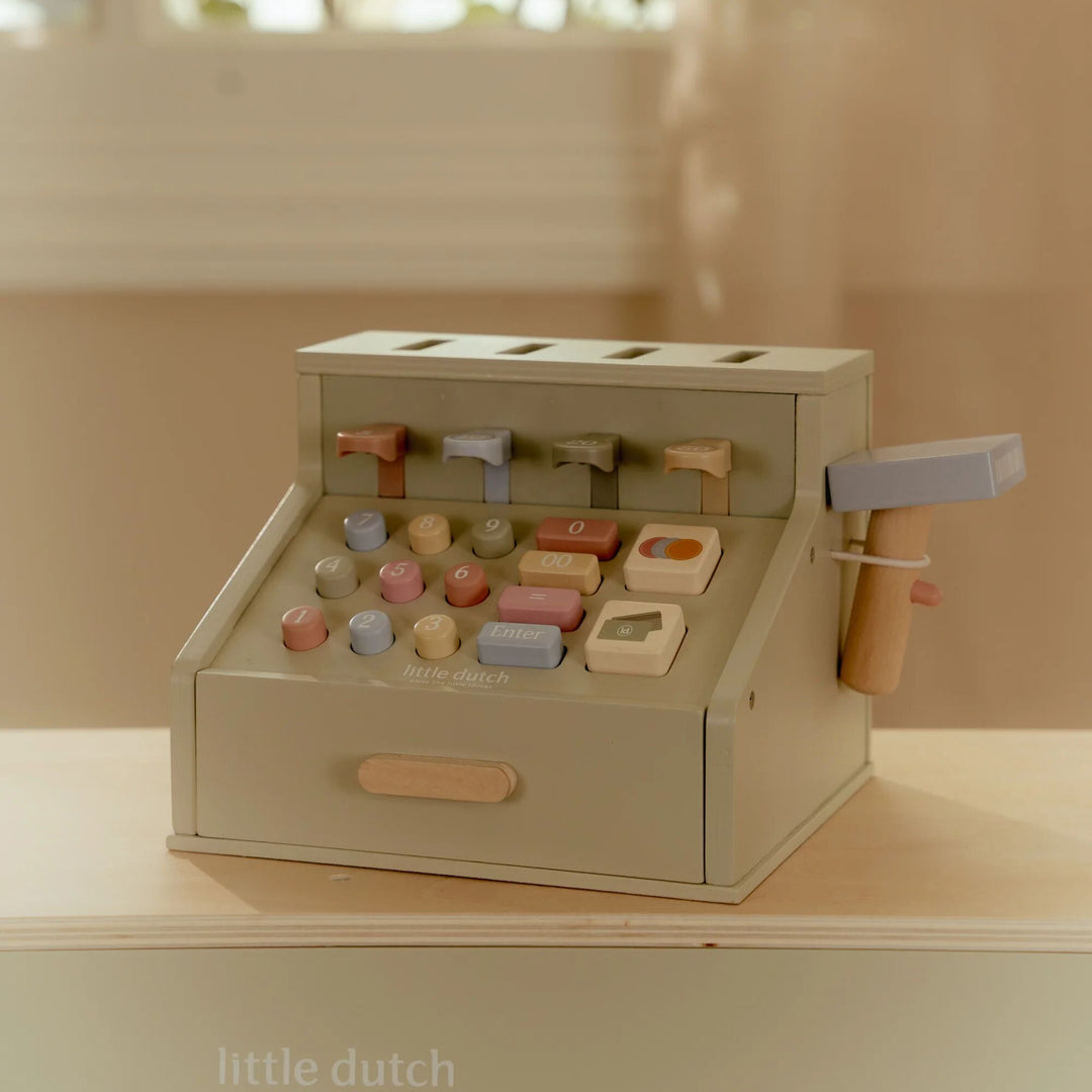 Little Dutch - Wooden Toy Cash Register With Scanner - Mabel & Fox