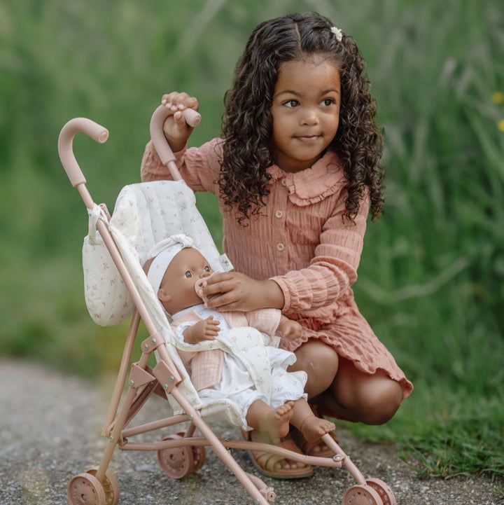 Little Dutch - Metal Doll Stroller - Pink - Mabel & Fox